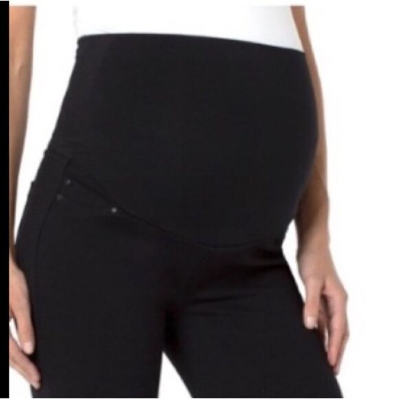 LIVERPOOL Leggings Maternity NEW Stretch Jeans Pockets Black Size 4/27 - Picture 4 of 12